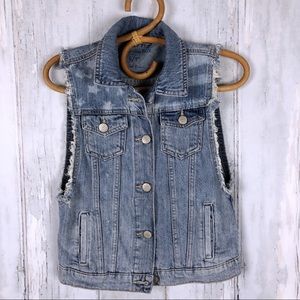AEROPOSTALE Distress Denim American Flag Vest S